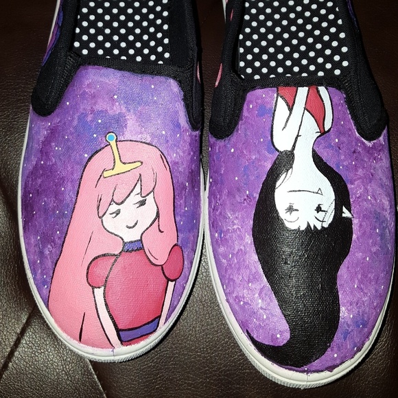 Shoes - Hand painted adventure time shoes